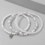 Boho Leaf Pendant Bracelet Natural Stone Beads Charm Bracelets Gift