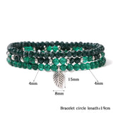 Boho Leaf Pendant Bracelet Natural Stone Beads Charm Bracelets Gift