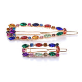 4pcs Crystal Rhinestone Hairpin Colorful Geometric Hair Clip Girls ZA Barrettes