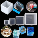 4pcs DIY Silicone Pendant Mold Resin Casting Mould Craft Tool Epoxy Cube Molde