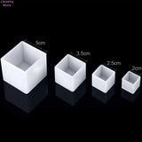 4pcs DIY Silicone Pendant Mold Cube Resin Mould Craft Tool Crystal Epoxy Square