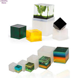 4pcs DIY Silicone Pendant Mold Cube Resin Mould Craft Tool Crystal Epoxy Square