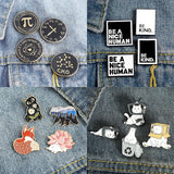4pcs Enamel Pin Set Science Math Music Brooches Metal Badges Bag Hat Accessories