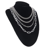 4pcs Layer Chain Necklace Multilayer Clavicle Women Choker Gothic Punk Jewelry