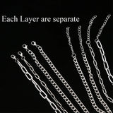 4pcs Layer Chain Necklace Multilayer Clavicle Women Choker Gothic Punk Jewelry