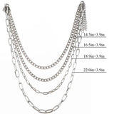 4pcs Layer Chain Necklace Multilayer Clavicle Women Choker Gothic Punk Jewelry