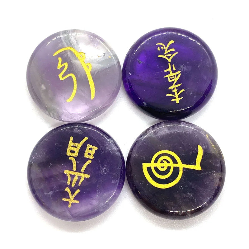 4pcs Tiger Eye Stone Beads Reiki Healing Set 25mm