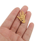 4pcs Raw Brass Hand Craved Evil Eyes Star Charms for DIY Jewelry Making