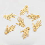 4pcs Raw Brass Hand Craved Evil Eyes Star Charms for DIY Jewelry Making