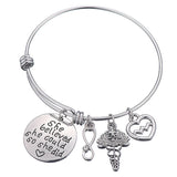 4pcs Silver Alloy Charms Wire Bracelets for Nurses SHE BELIEVED