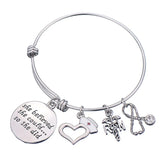 4pcs Silver Alloy Charms Wire Bracelets for Nurses SHE BELIEVED