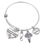 4pcs Silver Alloy Charms Wire Bracelets for Nurses SHE BELIEVED