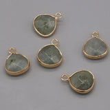 4pcs Labradorite Silver Rim Pendant for DIY Jewelry Making
