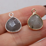 4pcs Labradorite Silver Rim Pendant for DIY Jewelry Making