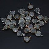 4pcs Labradorite Silver Rim Pendant for DIY Jewelry Making