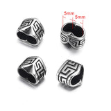 316L Stainless Steel Slide Beads Double Hole for Men's Leather Bracelet