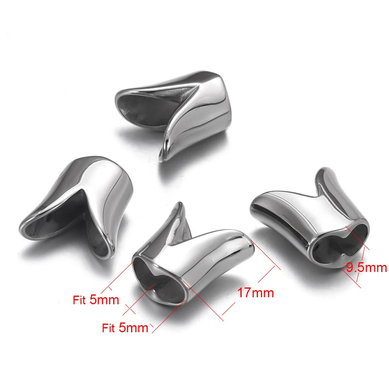 316L Stainless Steel Slide Beads Double Hole for Men's Leather Bracelet