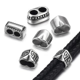 316L Stainless Steel Slide Beads Double Hole for Men's Leather Bracelet