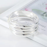 4pc Africa Bangles for Women Silver Arab Dubai Bracelets Wedding Jewelry