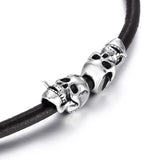 4pcs Stainless Steel Beads Skull Large Hole Charm Slider DIY Men Bracelet