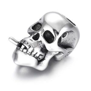 4pcs Stainless Steel Beads Skull Large Hole Charm Slider DIY Men Bracelet