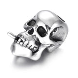 4pcs Stainless Steel Beads Skull Large Hole Charm Slider DIY Men Bracelet