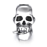 4pcs Stainless Steel Beads Skull Large Hole Charm Slider DIY Men Bracelet