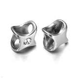 Stainless Steel Double Hole Rhinestone Beads for Leather Bracelet