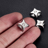 Stainless Steel Double Hole Rhinestone Beads for Leather Bracelet