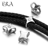 Stainless Steel Double Hole Rhinestone Beads for Leather Bracelet