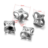 Stainless Steel Double Hole Rhinestone Beads for Leather Bracelet