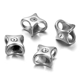 Stainless Steel Double Hole Rhinestone Beads for Leather Bracelet