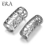 4pcs Stainless Steel Hollow Tube Bar Beads for 8mm 6mm Leather Cord Bracelet