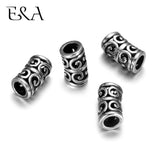 4 Stainless Steel Slide Beads for DIY Jewelry Making Fit 5mm Leather