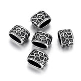 4 Stainless Steel Slider Beads Leopard Hole 12x6mm DIY Charm Bracelet Making