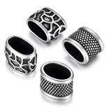 4 Stainless Steel Slider Beads Leopard Hole 12x6mm DIY Charm Bracelet Making
