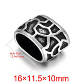 4 Stainless Steel Slider Beads Leopard Hole 12x6mm DIY Charm Bracelet Making