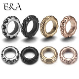 4 Stainless Steel Spacer Beads 5mm Hole for Leather Bracelet DIY