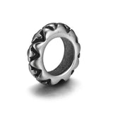 4 Stainless Steel Spacer Beads 5mm Hole for Leather Bracelet DIY