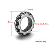 4 Stainless Steel Spacer Beads 5mm Hole for Leather Bracelet DIY