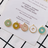 4pcs Round Gold Pendant Earring Accessories Stainless Steel DIY Tassel Jewelry