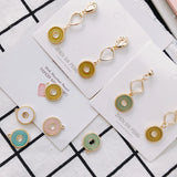 4pcs Round Gold Pendant Earring Accessories Stainless Steel DIY Tassel Jewelry