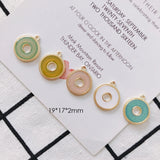 4pcs Round Gold Pendant Earring Accessories Stainless Steel DIY Tassel Jewelry