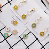 4pcs Round Gold Pendant Earring Accessories Stainless Steel DIY Tassel Jewelry