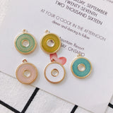 4pcs Round Gold Pendant Earring Accessories Stainless Steel DIY Tassel Jewelry