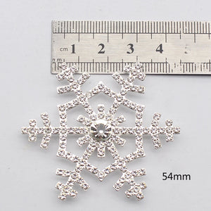 4pcs 54mm Silver Snowflake Decorations DIY Christmas Gift Decoration