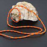 Multilayer Orange Coral Tube Beads Bracelet