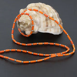 Multilayer Orange Coral Tube Beads Bracelet