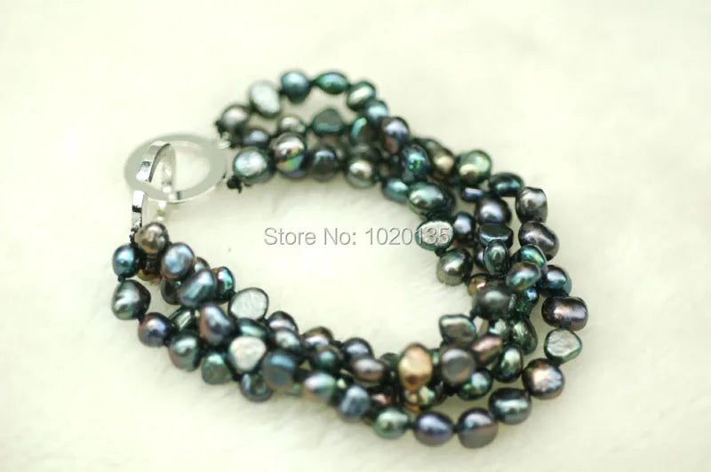 6-7mm Baroque Freshwater Pearl Bracelet 7.5 inch Natural Beads