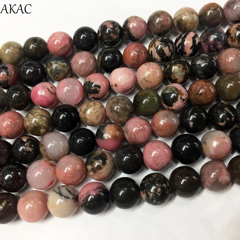 8mm Pink Rhodonite Stone Beads for DIY Jewelry Making